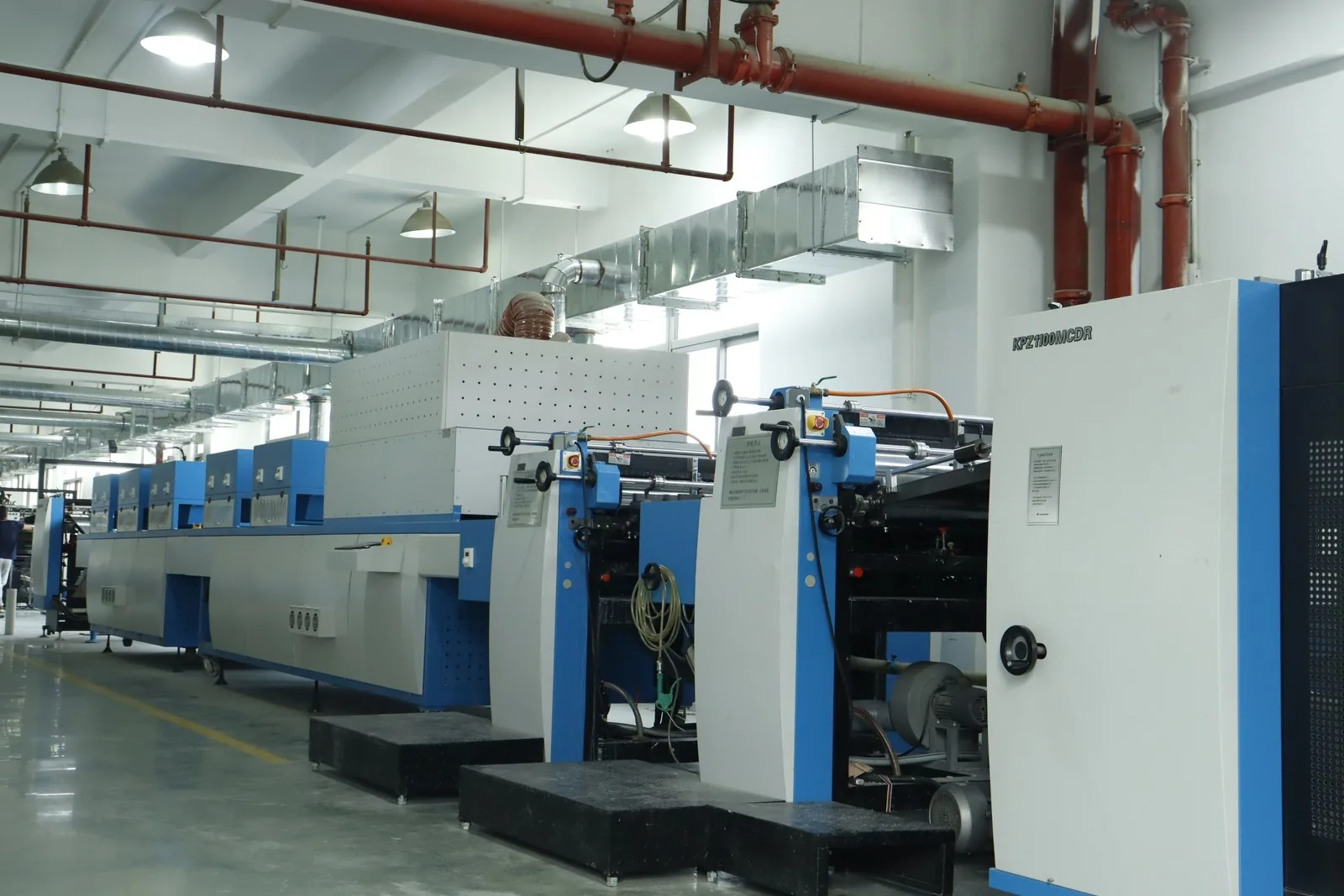 Finishing line — presses and die-cutters in sequence